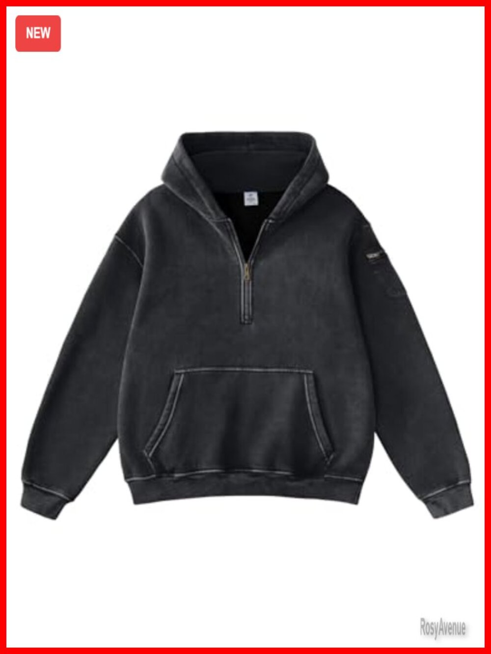 Women's Oversized Washed Quarter Zip Hoodie Loose Fit Pullover